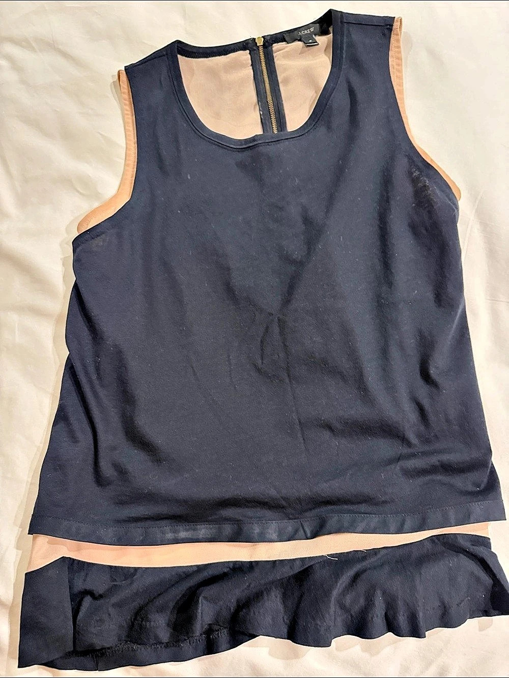 J.Crew Zip Back Tank Top in Black Size Small